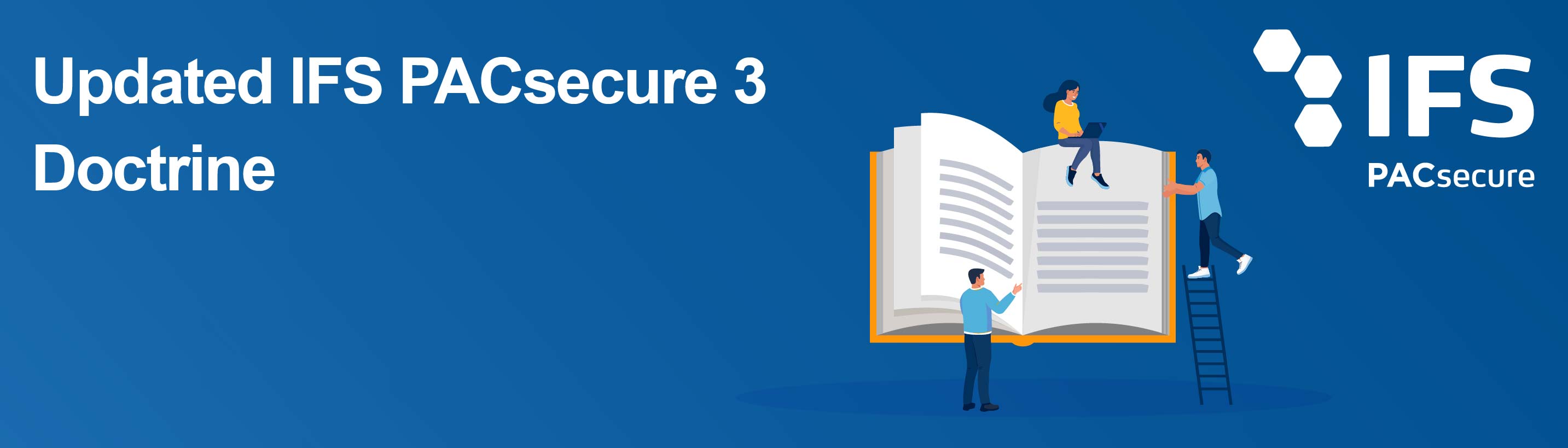 3 people with book and ladder with IFS International Featured Standards PACsecure logo